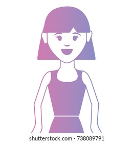 line woman with hairstyle and blouse design