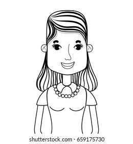 line woman with hairstyle and casual clothes