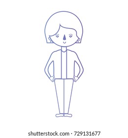 line woman with hairstyle and clothes