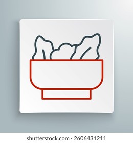 Line Wonton icon isolated on white background. Chinese food. Colorful outline concept. Vector