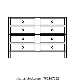 line wood desk object with drawers design