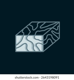 Line Wooden beam icon isolated on black background. Lumber beam plank. Flat filled outline style with shadow. Vector