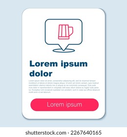 Line Wooden beer mug icon isolated on grey background. Colorful outline concept. Vector