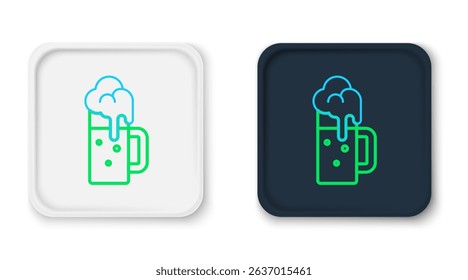 Line Wooden beer mug icon isolated on white background. Colorful outline concept. Vector