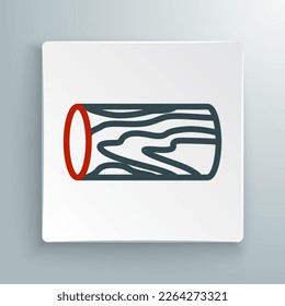 Line Wooden log icon isolated on white background. Stack of firewood. Colorful outline concept. Vector