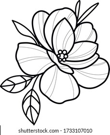 line work black and white tattoo flower