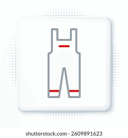 Line Work overalls icon isolated on white background. Colorful outline concept. Vector