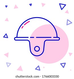 Line Worker safety helmet icon isolated on white background. Colorful outline concept. Vector Illustration
