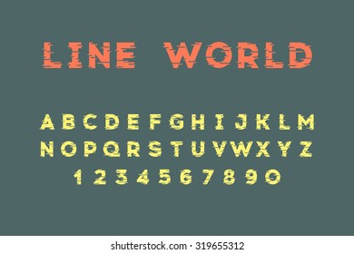 Line world. Bold font. Stock vector.