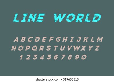 Line world. Bold italic font. Stock vector.