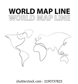Linie World Map handgezeichnet stylische Kartenlinie