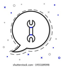 Line Wrench spanner icon isolated on white background. Colorful outline concept. Vector Illustration