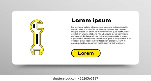 Icono de llave inglesa de línea aislado sobre fondo blanco. Concepto de contorno colorido. Vector