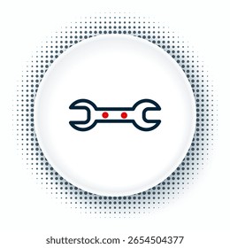 Icono de llave inglesa de línea aislado sobre fondo blanco. Concepto de contorno colorido. Vector