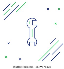Line Wrench spanner icon isolated on white background. Colorful outline concept. Vector