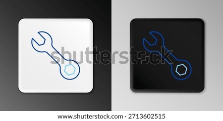 Line Wrench spanner icon isolated on grey background. Colorful outline concept. Vector