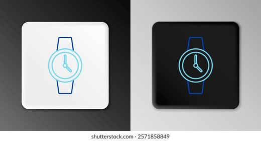 Line Wrist watch icon isolated on grey background. Wristwatch icon. Colorful outline concept. Vector