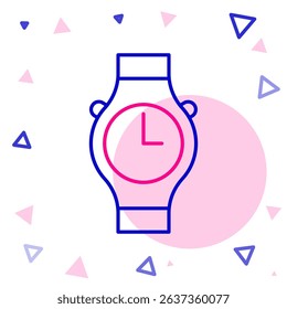 Line Wrist watch icon isolated on white background. Wristwatch icon. Colorful outline concept. Vector
