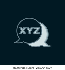 Line XYZ Coordinate system icon isolated on black background. XYZ axis for graph statistics display. Flat filled outline style with shadow. Vector