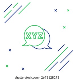 Linha XYZ Ícone do sistema de coordenadas isolado no fundo branco. Eixo XYZ para exibição de estatísticas de gráfico. Conceito de contorno colorido. Vetor