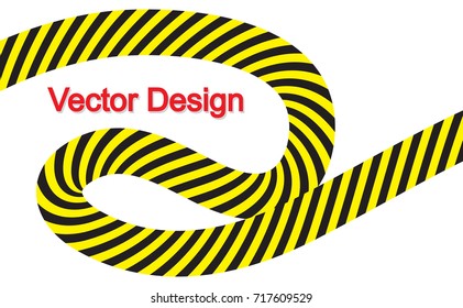  line yellow and black color. Caution sign. Warning sign.