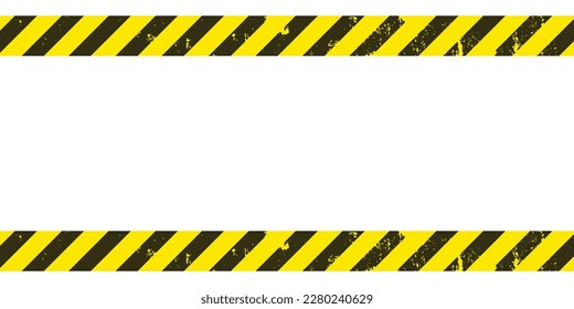Line yellow and black color with texture and text space. Warning sign on white background. Blank Warning Sign. Warning Background for your design. Template. EPS10. 
