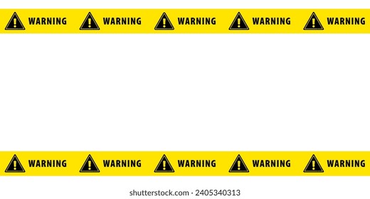 Line yellow and black color with texture and text space. Warning sign on white background. Triangles with exclamation point. Warning Background for your design. Template. EPS10. 