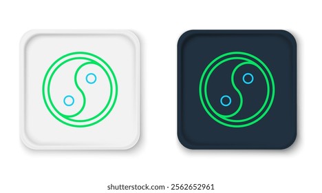 Line Yin Yang symbol of harmony and balance icon isolated on white background. Colorful outline concept. Vector