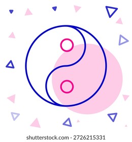 Line Yin Yang symbol of harmony and balance icon isolated on white background. Colorful outline concept. Vector