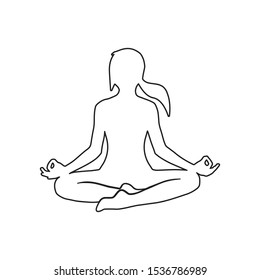 line yoga icon vector isolated on white background