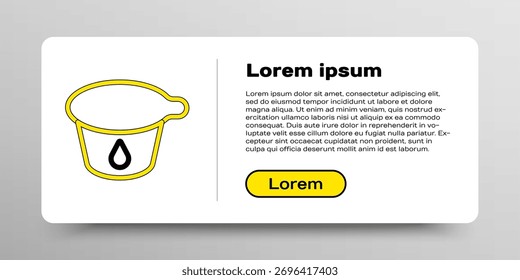 Linienjogurt-Containersymbol einzeln auf weißem Hintergrund. Jogurt in Plastiktasse. Farbiges Umrisskonzept Vektorgrafik