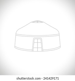 Line yurt. Vector Illustration.