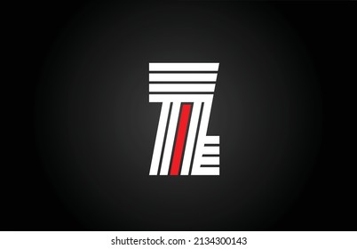 line Z alphabet letter logo icon. Creative design template for company and business in black and white