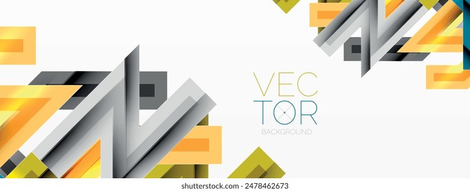 Line zig zag dynamic geometric abstract background. Colorful lines with shadow and light effects, various routes concept. Vector Illustration For Wallpaper, Banner, Background, Card