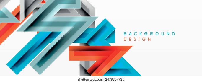 Line zig zag dynamic geometric abstract background. Colorful lines with shadow and light effects, various routes concept. Vector Illustration For Wallpaper, Banner, Background, Card