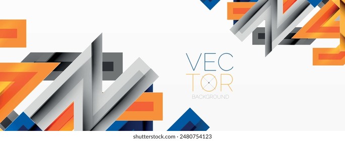 Line zig zag dynamic geometric abstract background. Colorful lines with shadow and light effects, various routes concept. Vector Illustration For Wallpaper, Banner, Background, Card