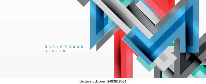 Line zig zag dynamic geometric abstract background. Colorful lines with shadow and light effects, various routes concept. Vector Illustration For Wallpaper, Banner, Background, Card