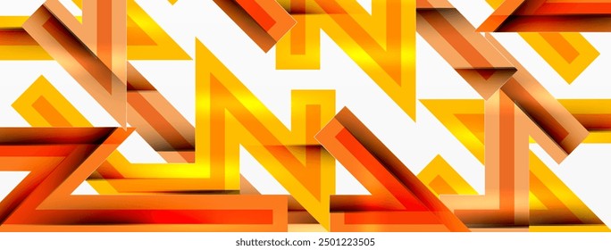Line zig zag dynamic geometric abstract background. Colorful lines with shadow and light effects, various routes concept. Vector Illustration For Wallpaper, Banner, Background, Card