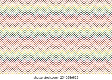 Line zig zag seamless pattern. Abstract tide background in autumn color.