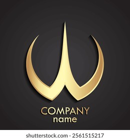 linead golden abstract design shiny metal logo