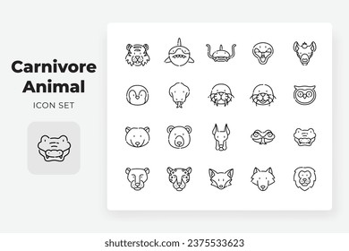 lineal carnivore animal vector icon design