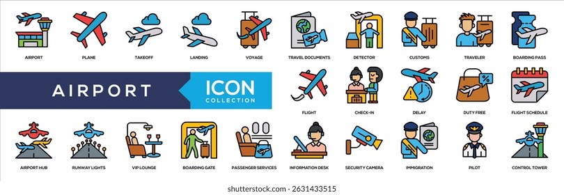 Lineal Color - Airport Icon Collection