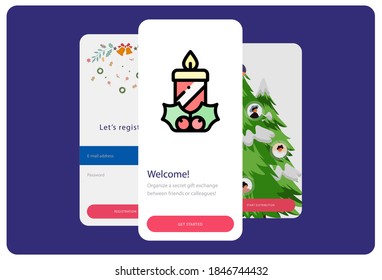 Lineal color christmas candle icon on a white Christmas themed background