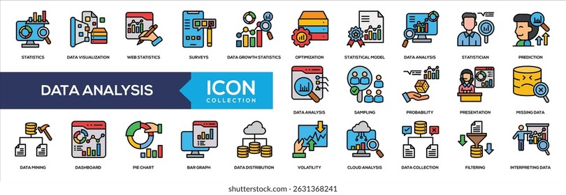 Lineal Color - Data Analysis Icon Collection