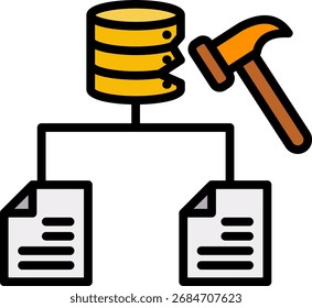 Ilustração do vetor do ícone de mineração de dados de cores lineares