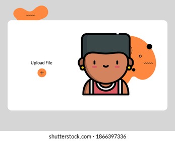 lineal color flat cute basketball player avatar