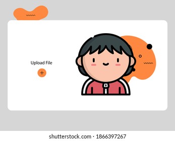 lineal color flat cute boy avatar