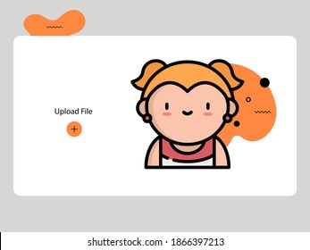lineal color flat cute cheerleader avatar