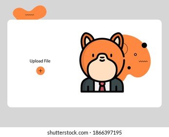 lineal color flat cute dog avatar