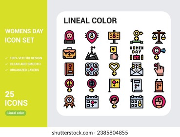 lineal color Icons with White Background Free Vector